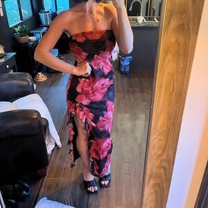 Floral Strapless Dress